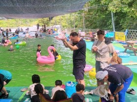 시원한 계곡물…고흥 팔영산 자연휴양림 물놀이장, 25일 개장