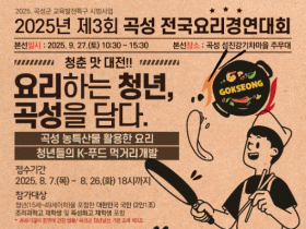청춘 맛 대전 !! 제3회 곡성 전국요리경연대회 참가자 모집