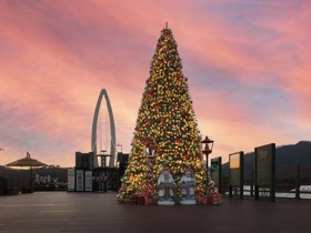 임실 옥정호 출렁다리, 붕어섬에 크리스마스 경관으로 물들다